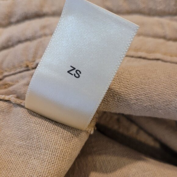 Per Se Beige Linen Blend Cropped Pants With Drawstring Waist Lg - Picture 7 of 10